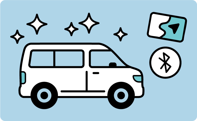 登録3年以内の新車なので、最新装備で移動が快適